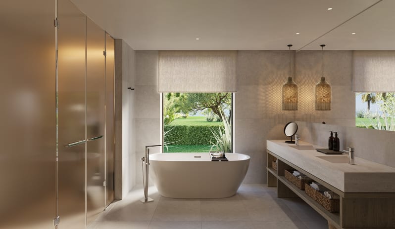 Deluxe One Bedroom Suite Private Garden Side Sea View Bathroom